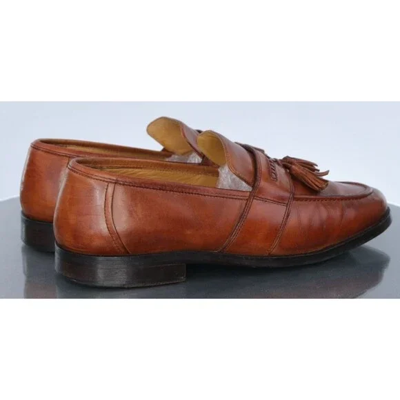 Johnston & Murphy Men's Kiltie Tassel Loafer Shoes Sz 10.5 M Leather Handcrafted